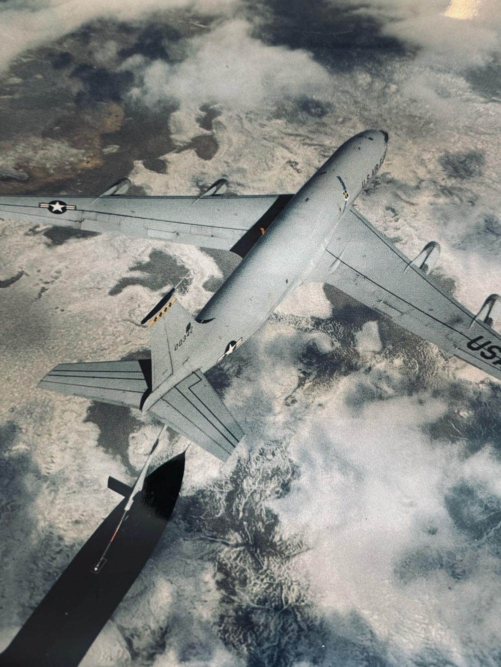 US Air Force Military KC-135 Refueling Fighter Jet Mid-Air Aerial Photo Poster